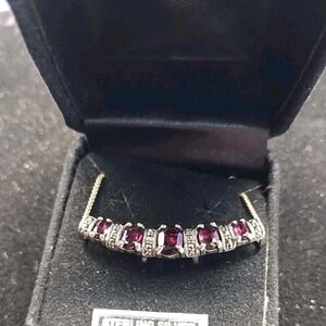 Sterling Silver Red Garment Necklace